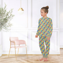 Load image into Gallery viewer, Big Girls' Crew Neck Long Pajama Set
