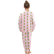 Load image into Gallery viewer, Big Girls' Crew Neck Long Pajama Set
