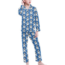 Load image into Gallery viewer, Big Girls' V-Neck Long Pajama Set