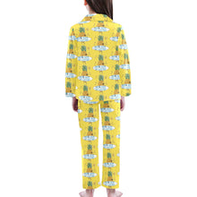 Load image into Gallery viewer, Big Girls' V-Neck Long Pajama Set
