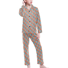 Load image into Gallery viewer, Big Girls' V-Neck Long Pajama Set