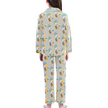 Load image into Gallery viewer, Big Girls' V-Neck Long Pajama Set