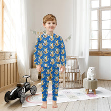 Load image into Gallery viewer, Little Boys' Crew Neck Long Pajama Set