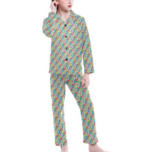 Load image into Gallery viewer, Big Girls' V-Neck Long Pajama Set