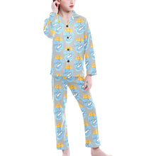 Load image into Gallery viewer, Big Girls' V-Neck Long Pajama Set