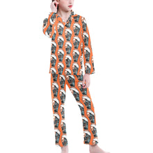 Load image into Gallery viewer, Big Girls' V-Neck Long Pajama Set