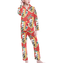 Load image into Gallery viewer, Big Girls' V-Neck Long Pajama Set