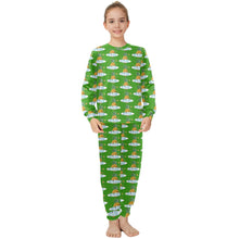 Load image into Gallery viewer, Big Girls' Crew Neck Long Pajama Set