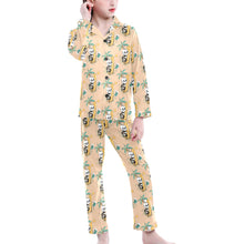 Load image into Gallery viewer, Big Girls' V-Neck Long Pajama Set