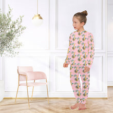 Load image into Gallery viewer, Big Girls' Crew Neck Long Pajama Set