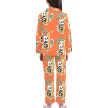 Load image into Gallery viewer, Big Girls' V-Neck Long Pajama Set