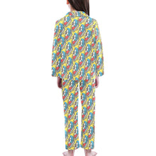 Load image into Gallery viewer, Big Girls' V-Neck Long Pajama Set