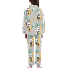 Load image into Gallery viewer, Big Girls' V-Neck Long Pajama Set