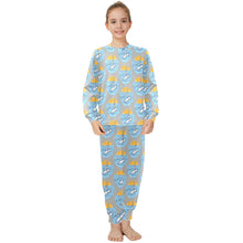 Load image into Gallery viewer, Big Girls' Crew Neck Long Pajama Set