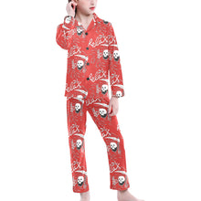 Load image into Gallery viewer, Big Girls' V-Neck Long Pajama Set