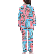 Load image into Gallery viewer, Big Girls' V-Neck Long Pajama Set