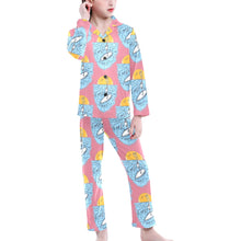 Load image into Gallery viewer, Big Girls' V-Neck Long Pajama Set