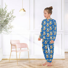 Load image into Gallery viewer, Big Girls' Crew Neck Long Pajama Set