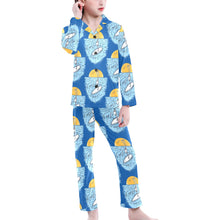 Load image into Gallery viewer, Big Girls' V-Neck Long Pajama Set