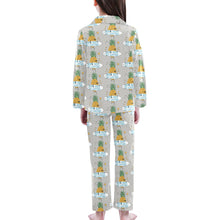Load image into Gallery viewer, Big Girls' V-Neck Long Pajama Set