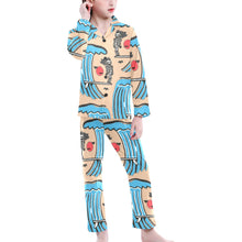 Load image into Gallery viewer, Big Girls' V-Neck Long Pajama Set