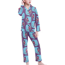 Load image into Gallery viewer, Big Girls' V-Neck Long Pajama Set