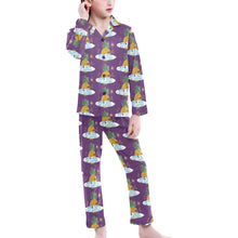 Load image into Gallery viewer, Big Girls' V-Neck Long Pajama Set
