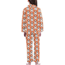 Load image into Gallery viewer, Big Girls' V-Neck Long Pajama Set