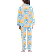 Load image into Gallery viewer, Big Girls' V-Neck Long Pajama Set