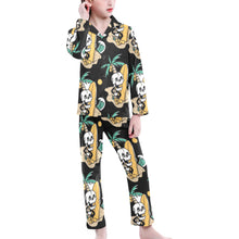 Load image into Gallery viewer, Big Girls' V-Neck Long Pajama Set