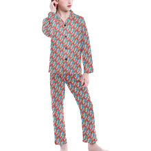 Load image into Gallery viewer, Big Girls' V-Neck Long Pajama Set