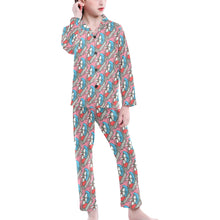 Load image into Gallery viewer, Big Girls' V-Neck Long Pajama Set