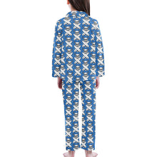 Load image into Gallery viewer, Big Girls' V-Neck Long Pajama Set
