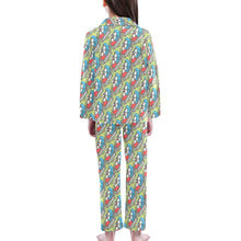 Load image into Gallery viewer, Big Girls' V-Neck Long Pajama Set