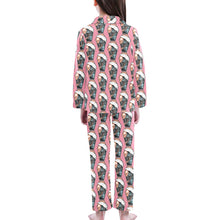 Load image into Gallery viewer, Big Girls' V-Neck Long Pajama Set