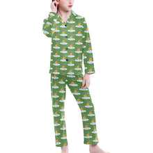 Load image into Gallery viewer, Big Girls' V-Neck Long Pajama Set
