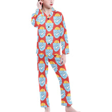 Load image into Gallery viewer, Big Girls' V-Neck Long Pajama Set