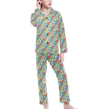 Load image into Gallery viewer, Big Girls' V-Neck Long Pajama Set