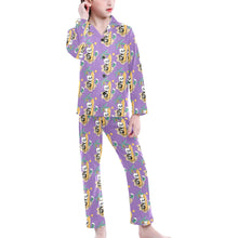 Load image into Gallery viewer, Big Girls' V-Neck Long Pajama Set