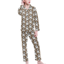 Load image into Gallery viewer, Big Girls' V-Neck Long Pajama Set