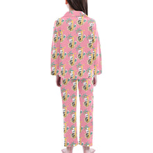 Load image into Gallery viewer, Big Girls' V-Neck Long Pajama Set