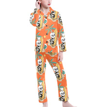 Load image into Gallery viewer, Big Girls' V-Neck Long Pajama Set