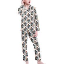 Load image into Gallery viewer, Big Girls' V-Neck Long Pajama Set