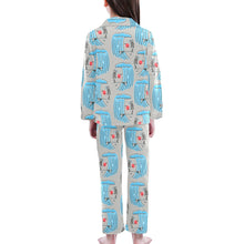 Load image into Gallery viewer, Big Girls' V-Neck Long Pajama Set