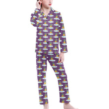 Load image into Gallery viewer, Big Girls' V-Neck Long Pajama Set