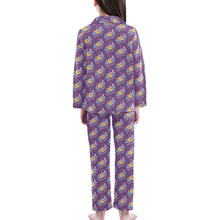 Load image into Gallery viewer, Big Girls' V-Neck Long Pajama Set