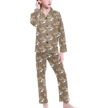 Load image into Gallery viewer, Big Girls' V-Neck Long Pajama Set