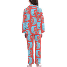 Load image into Gallery viewer, Big Girls' V-Neck Long Pajama Set