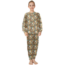 Load image into Gallery viewer, Big Girls' Crew Neck Long Pajama Set