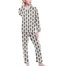 Load image into Gallery viewer, Big Girls' V-Neck Long Pajama Set